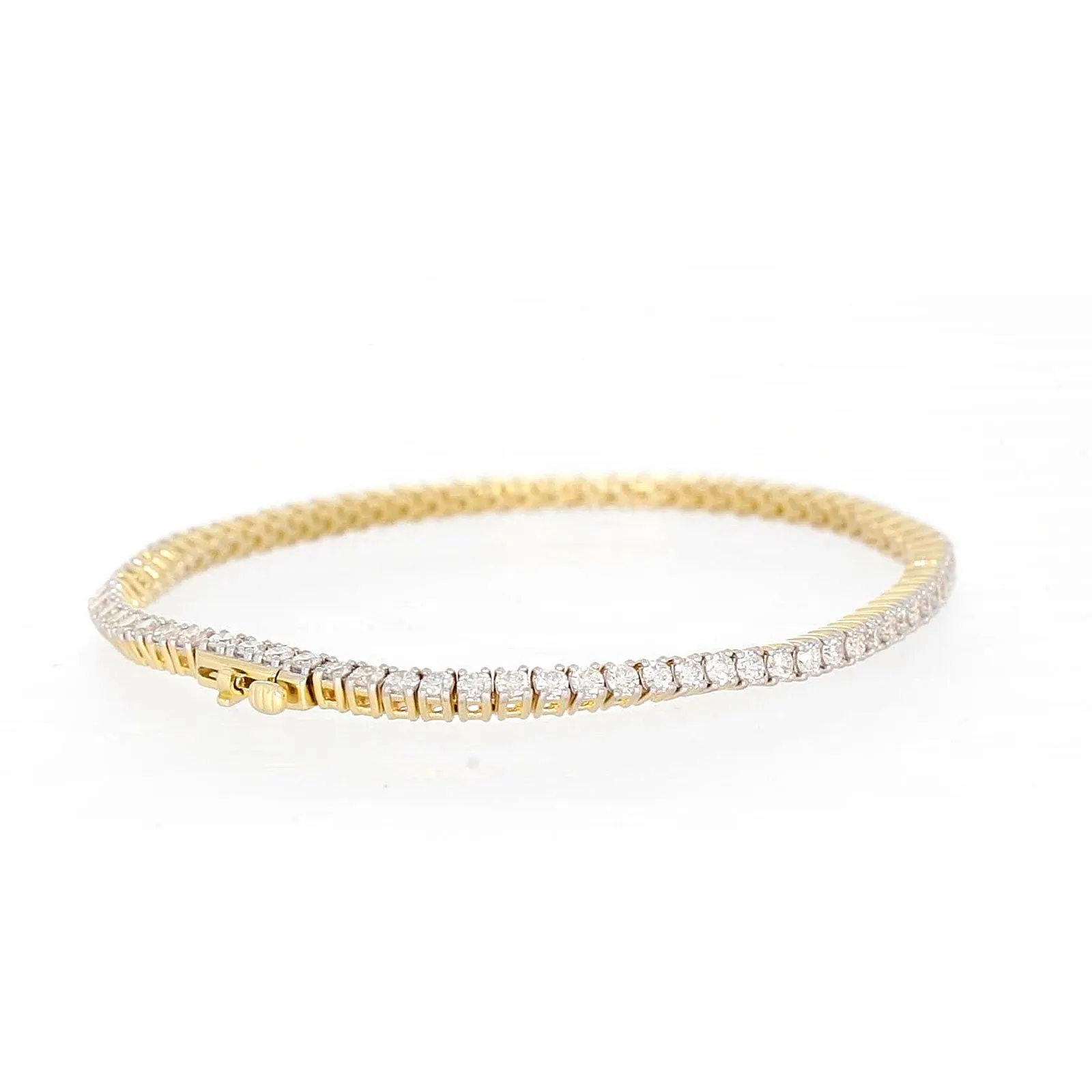 Celebration 9ct Yellow Gold Round Brilliant Cut 3 Carat tw of Lab Grown Diamonds Tennis Bracelet