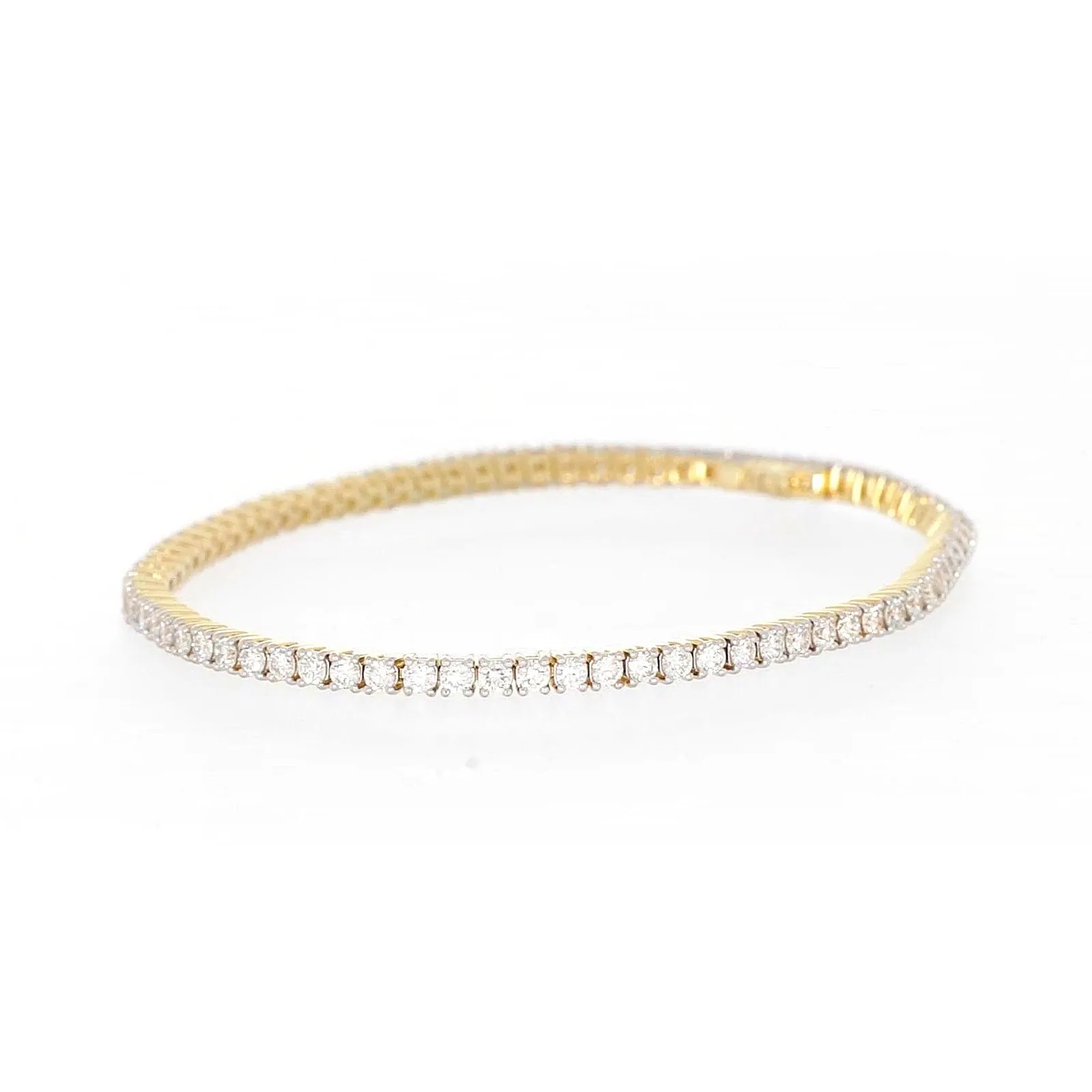 Celebration 9ct Yellow Gold Round Brilliant Cut 3 Carat tw of Lab Grown Diamonds Tennis Bracelet