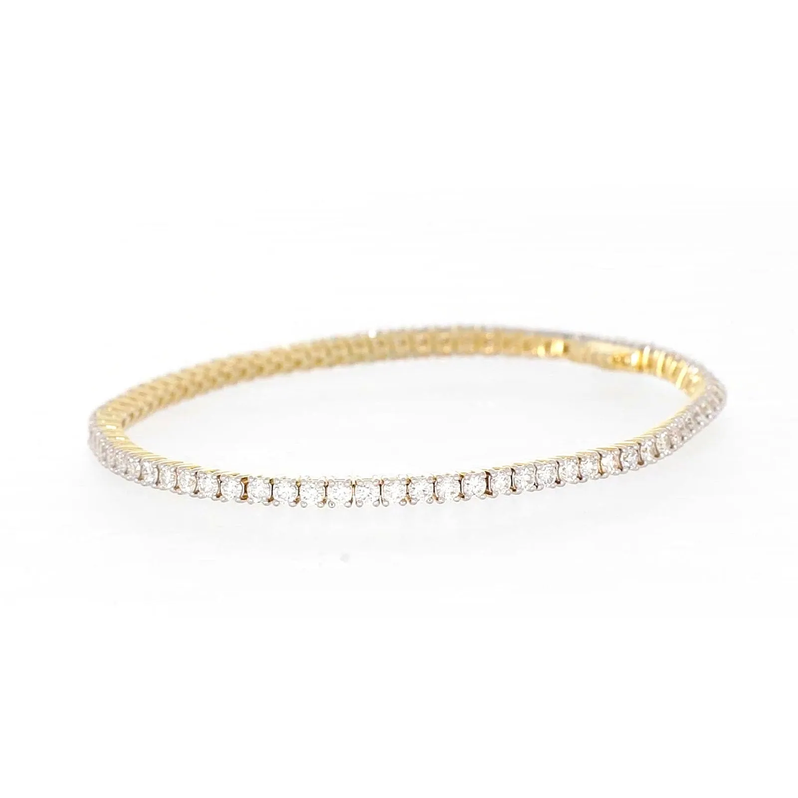 Celebration 9ct Yellow Gold Round Brilliant Cut 3 Carat tw of Lab Grown Diamonds Tennis Bracelet