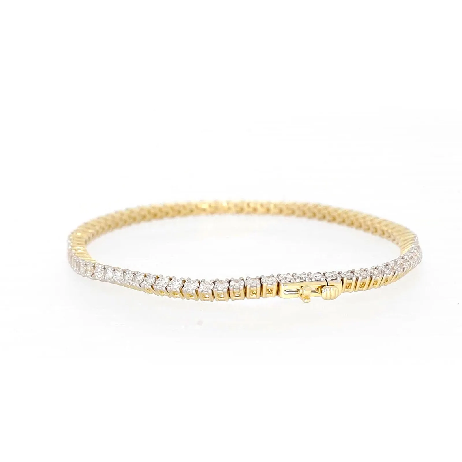 Celebration 9ct Yellow Gold Round Brilliant Cut 3 Carat tw of Lab Grown Diamonds Tennis Bracelet