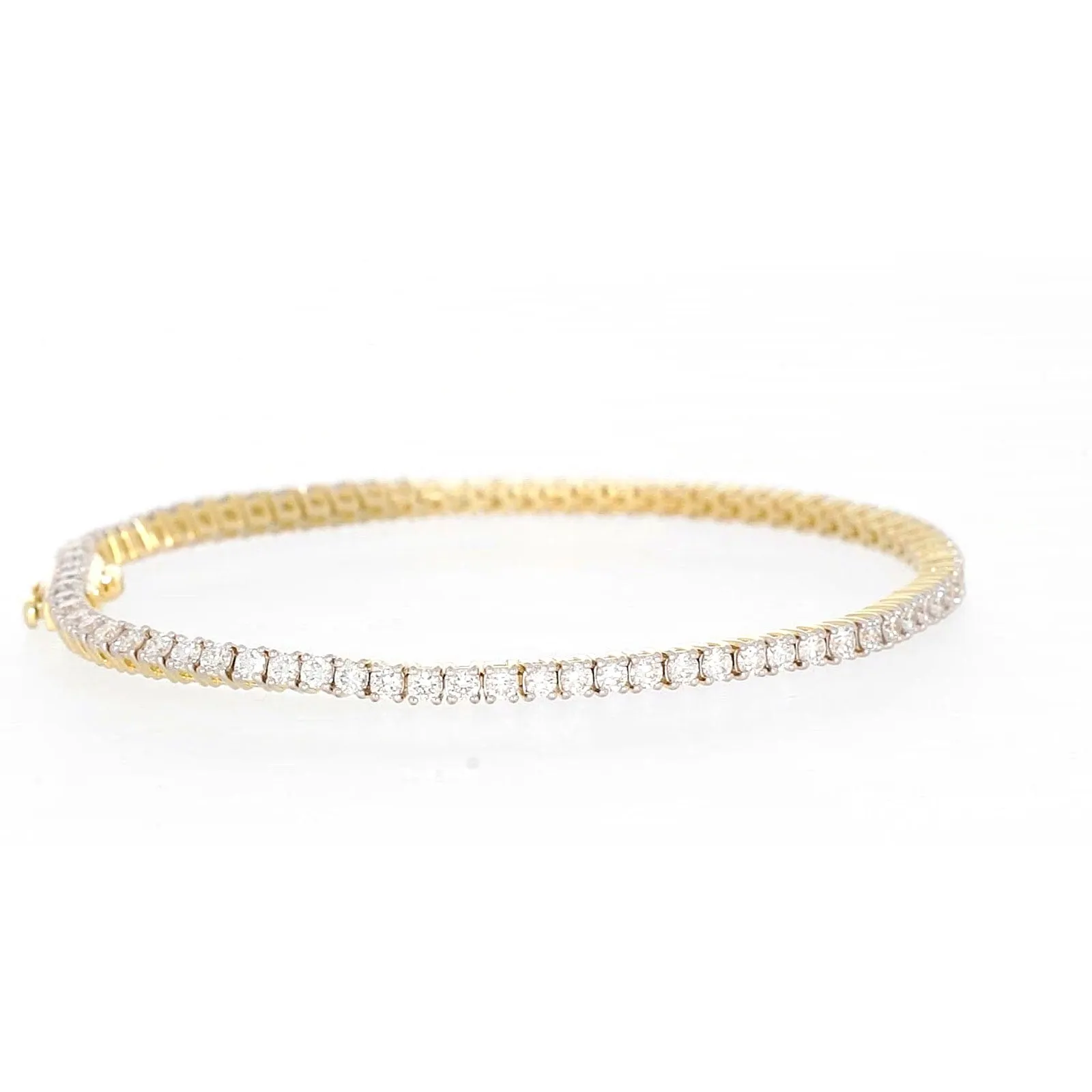 Celebration 9ct Yellow Gold Round Brilliant Cut 3 Carat tw of Lab Grown Diamonds Tennis Bracelet