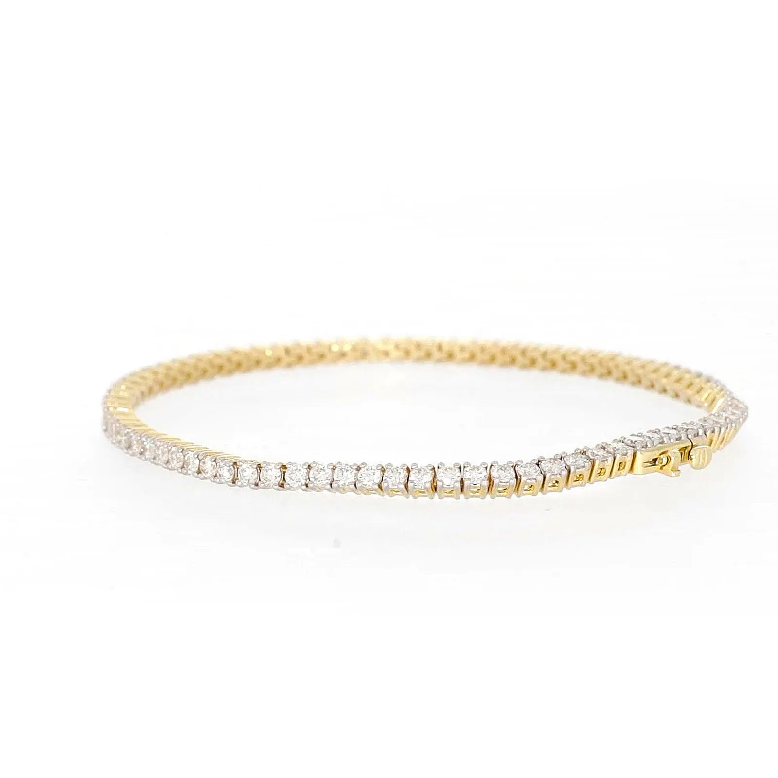 Celebration 9ct Yellow Gold Round Brilliant Cut 3 Carat tw of Lab Grown Diamonds Tennis Bracelet