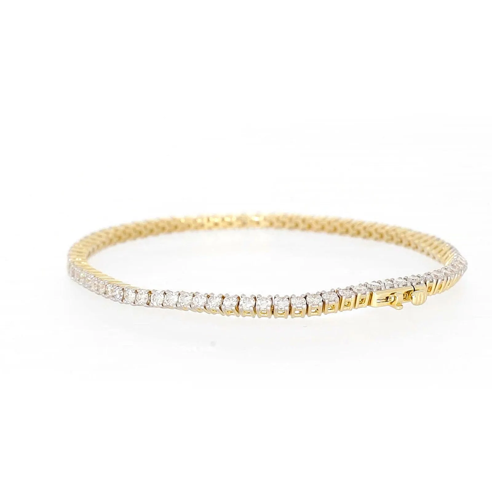 Celebration 9ct Yellow Gold Round Brilliant Cut 3 Carat tw of Lab Grown Diamonds Tennis Bracelet