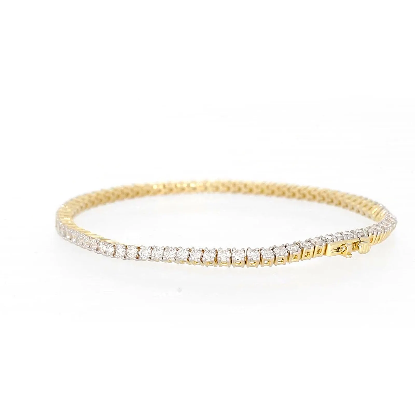 Celebration 9ct Yellow Gold Round Brilliant Cut 3 Carat tw of Lab Grown Diamonds Tennis Bracelet