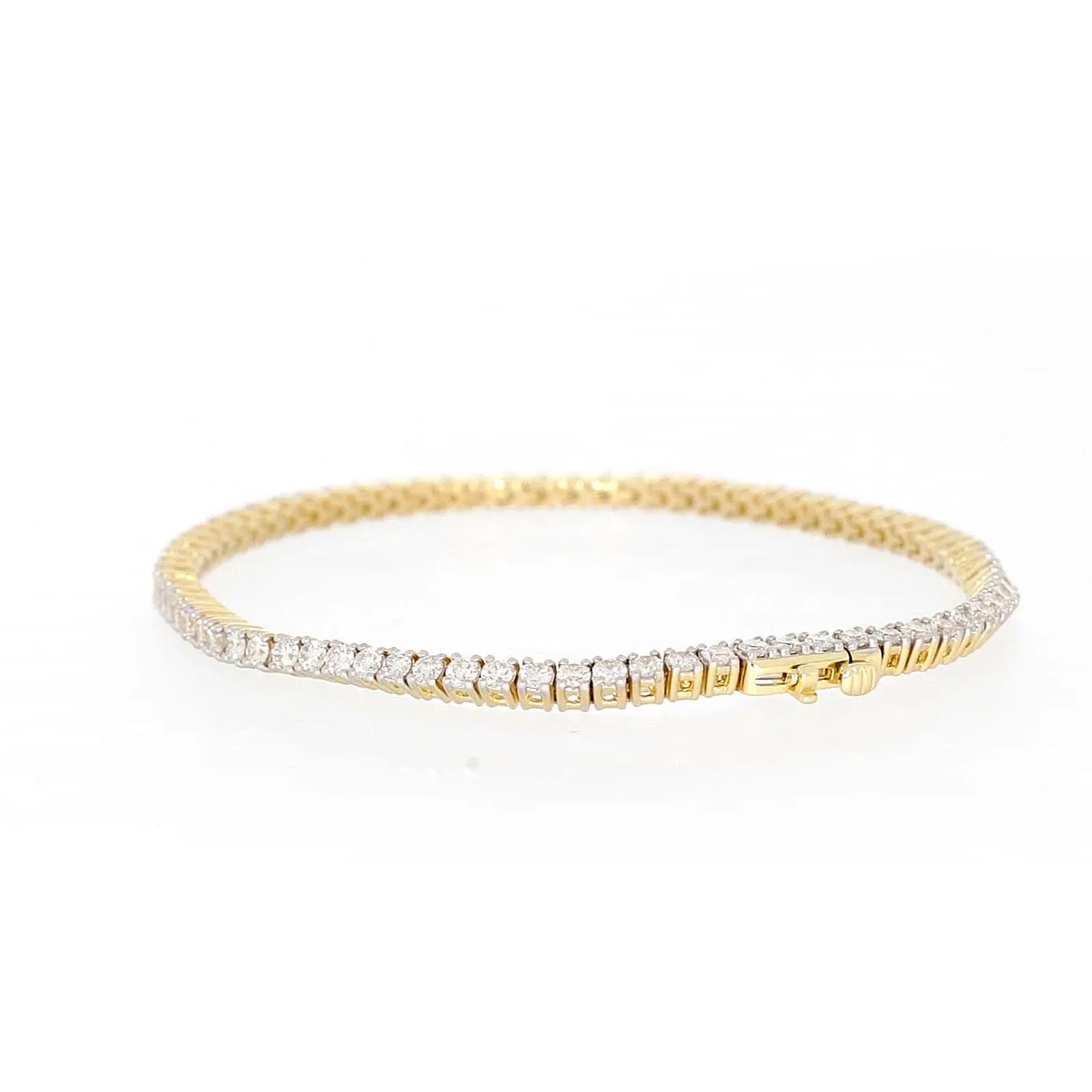 Celebration 9ct Yellow Gold Round Brilliant Cut 3 Carat tw of Lab Grown Diamonds Tennis Bracelet