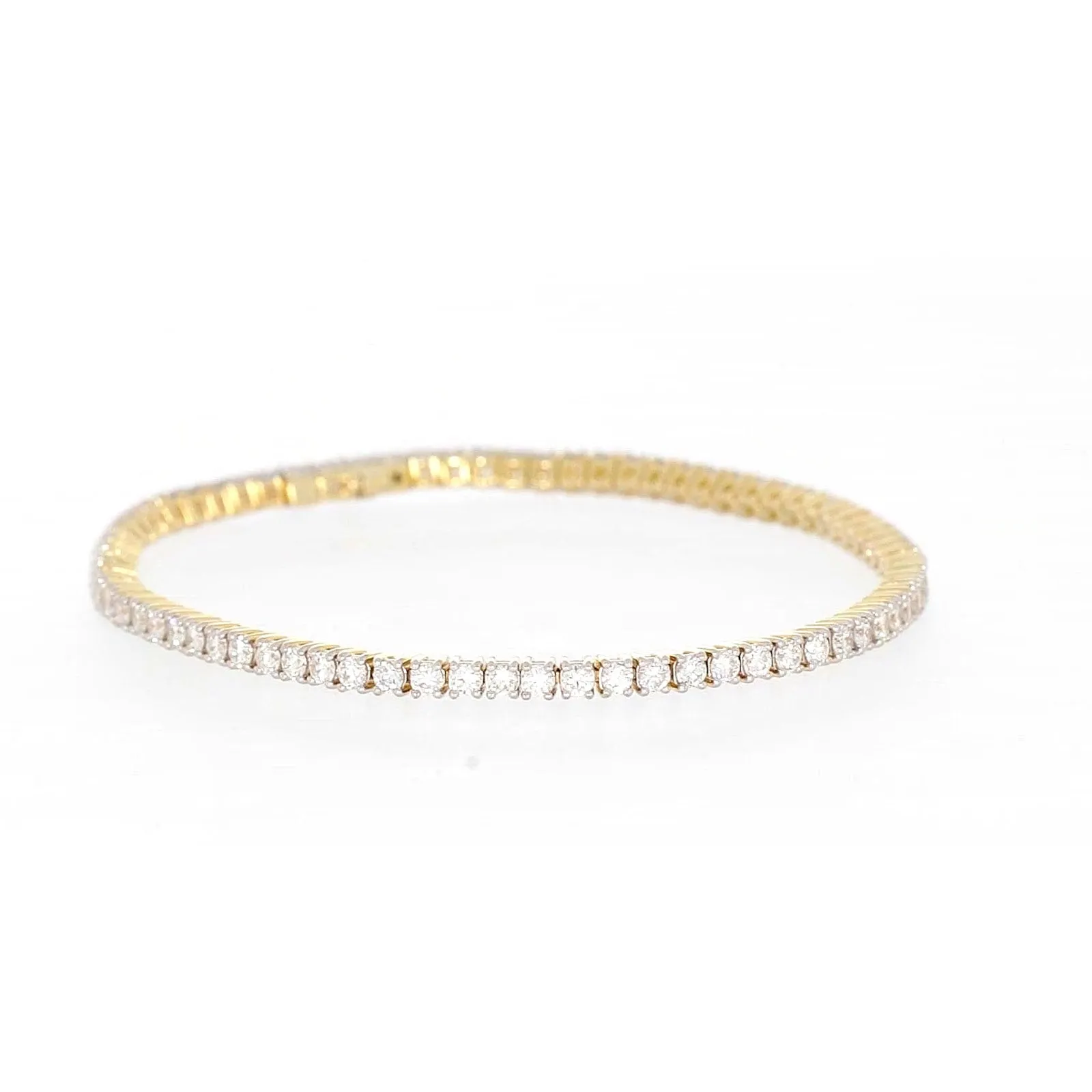 Celebration 9ct Yellow Gold Round Brilliant Cut 3 Carat tw of Lab Grown Diamonds Tennis Bracelet