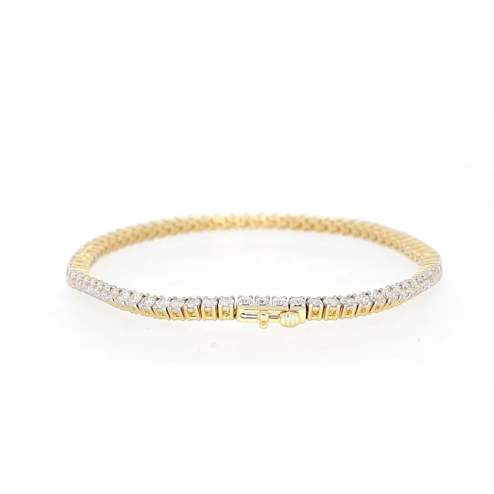 Celebration 9ct Yellow Gold Round Brilliant Cut 3 Carat tw of Lab Grown Diamonds Tennis Bracelet