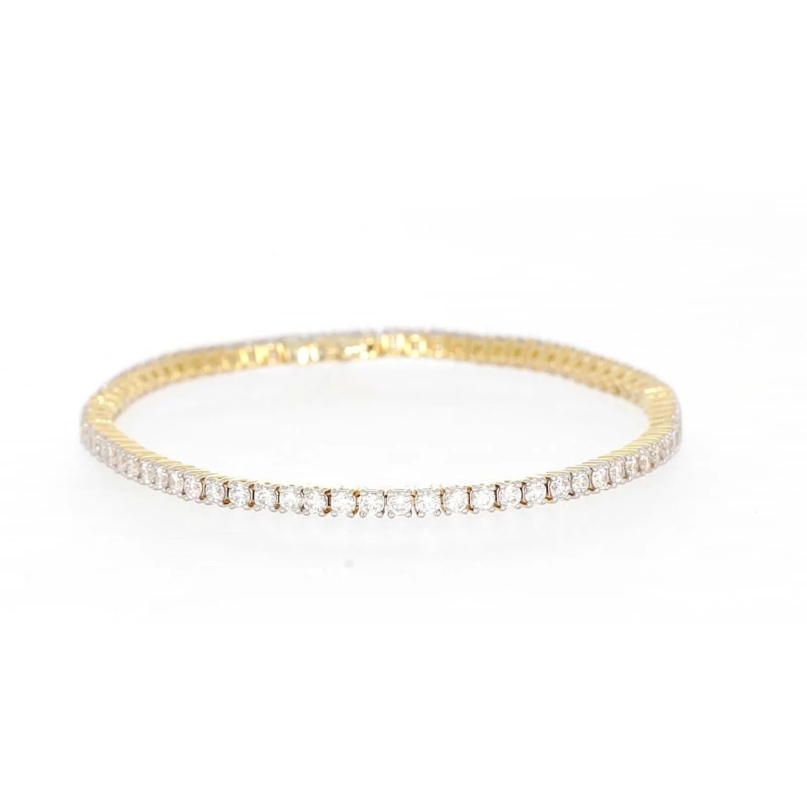 Celebration 9ct Yellow Gold Round Brilliant Cut 3 Carat tw of Lab Grown Diamonds Tennis Bracelet