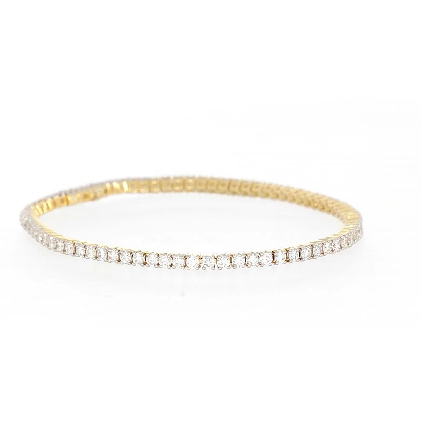 Celebration 9ct Yellow Gold Round Brilliant Cut 3 Carat tw of Lab Grown Diamonds Tennis Bracelet