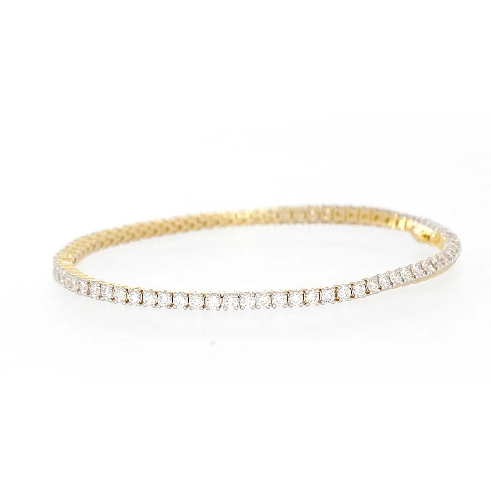 Celebration 9ct Yellow Gold Round Brilliant Cut 3 Carat tw of Lab Grown Diamonds Tennis Bracelet