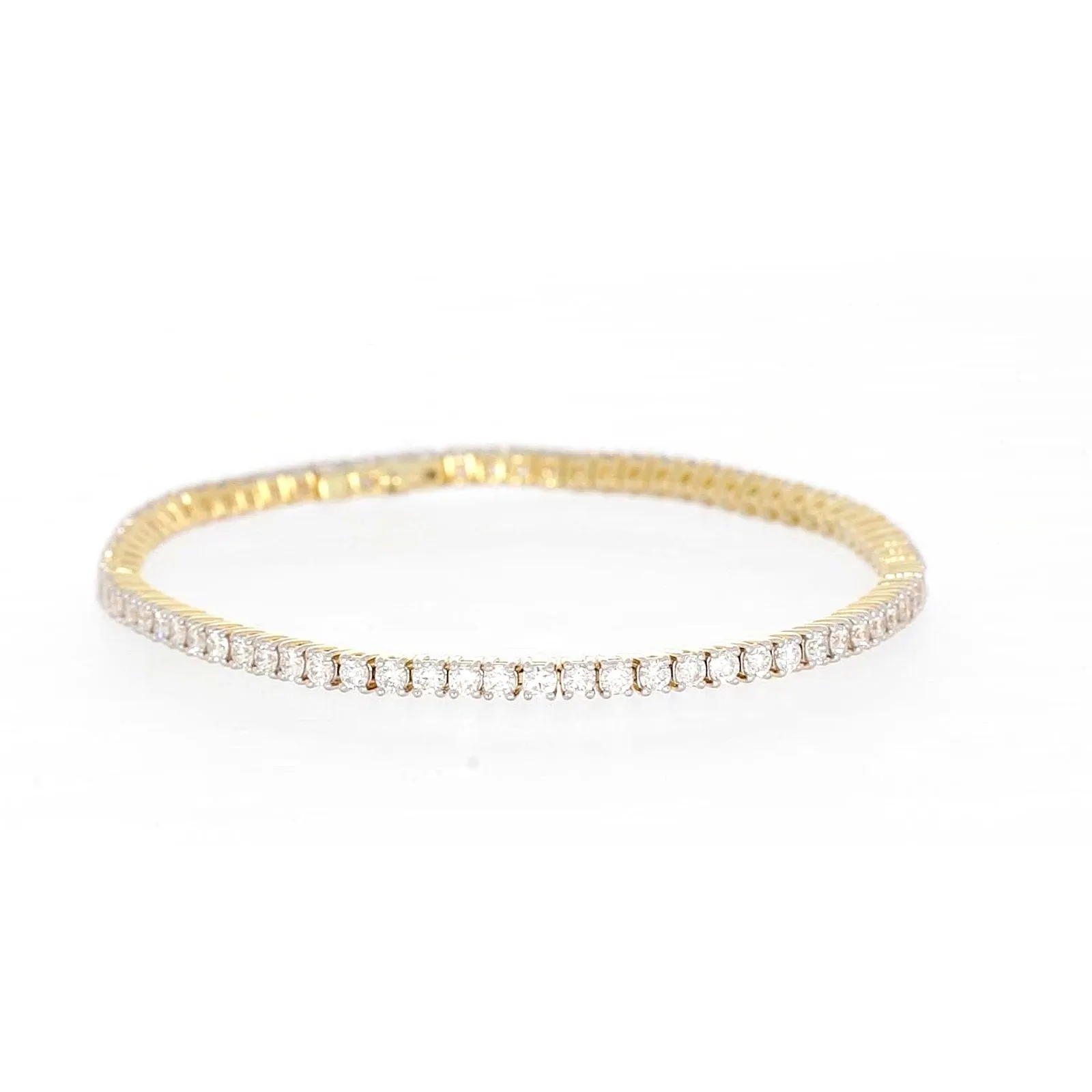 Celebration 9ct Yellow Gold Round Brilliant Cut 3 Carat tw of Lab Grown Diamonds Tennis Bracelet