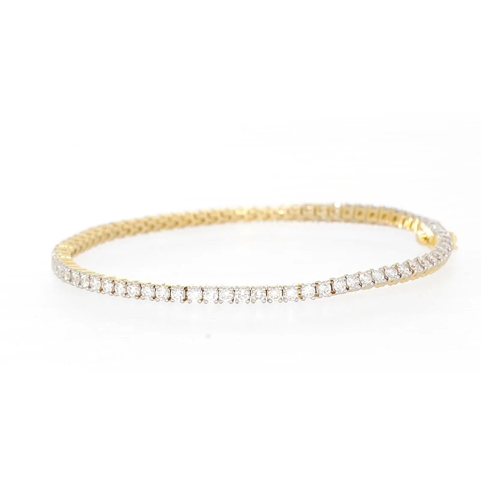 Celebration 9ct Yellow Gold Round Brilliant Cut 3 Carat tw of Lab Grown Diamonds Tennis Bracelet