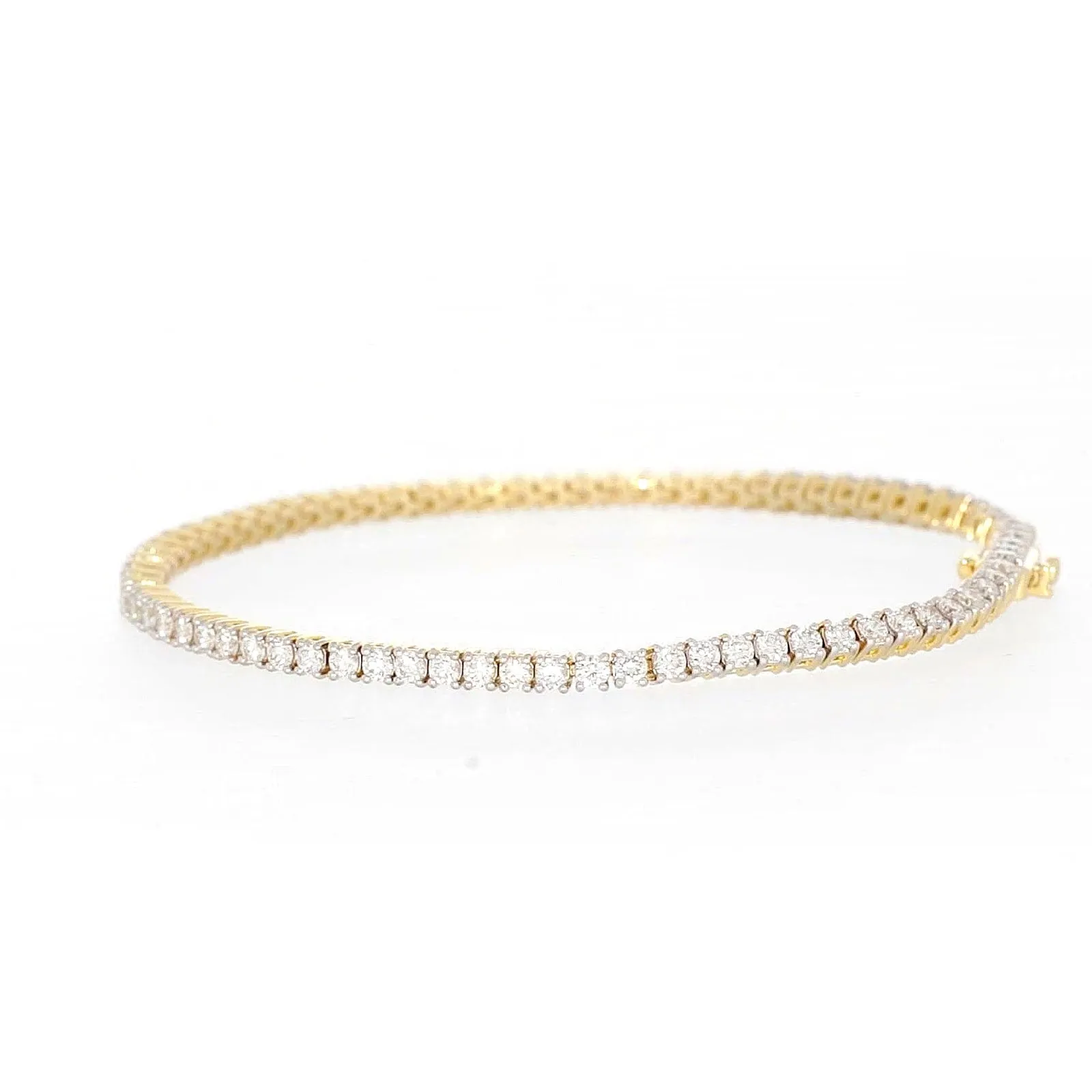 Celebration 9ct Yellow Gold Round Brilliant Cut 3 Carat tw of Lab Grown Diamonds Tennis Bracelet