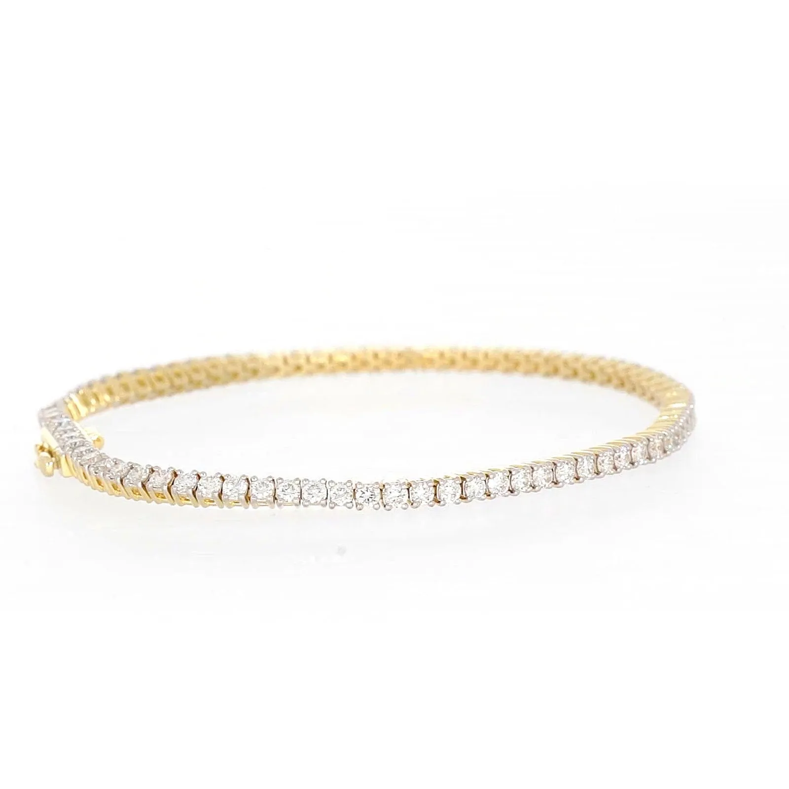 Celebration 9ct Yellow Gold Round Brilliant Cut 3 Carat tw of Lab Grown Diamonds Tennis Bracelet