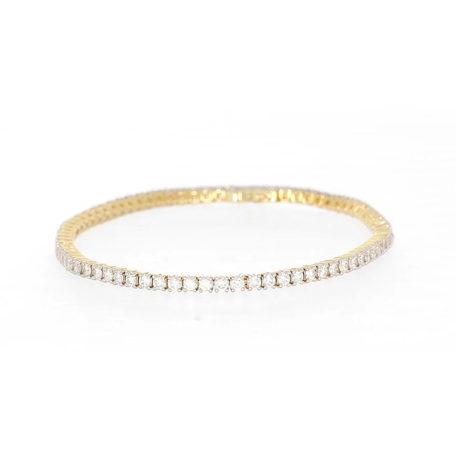 Celebration 9ct Yellow Gold Round Brilliant Cut 3 Carat tw of Lab Grown Diamonds Tennis Bracelet