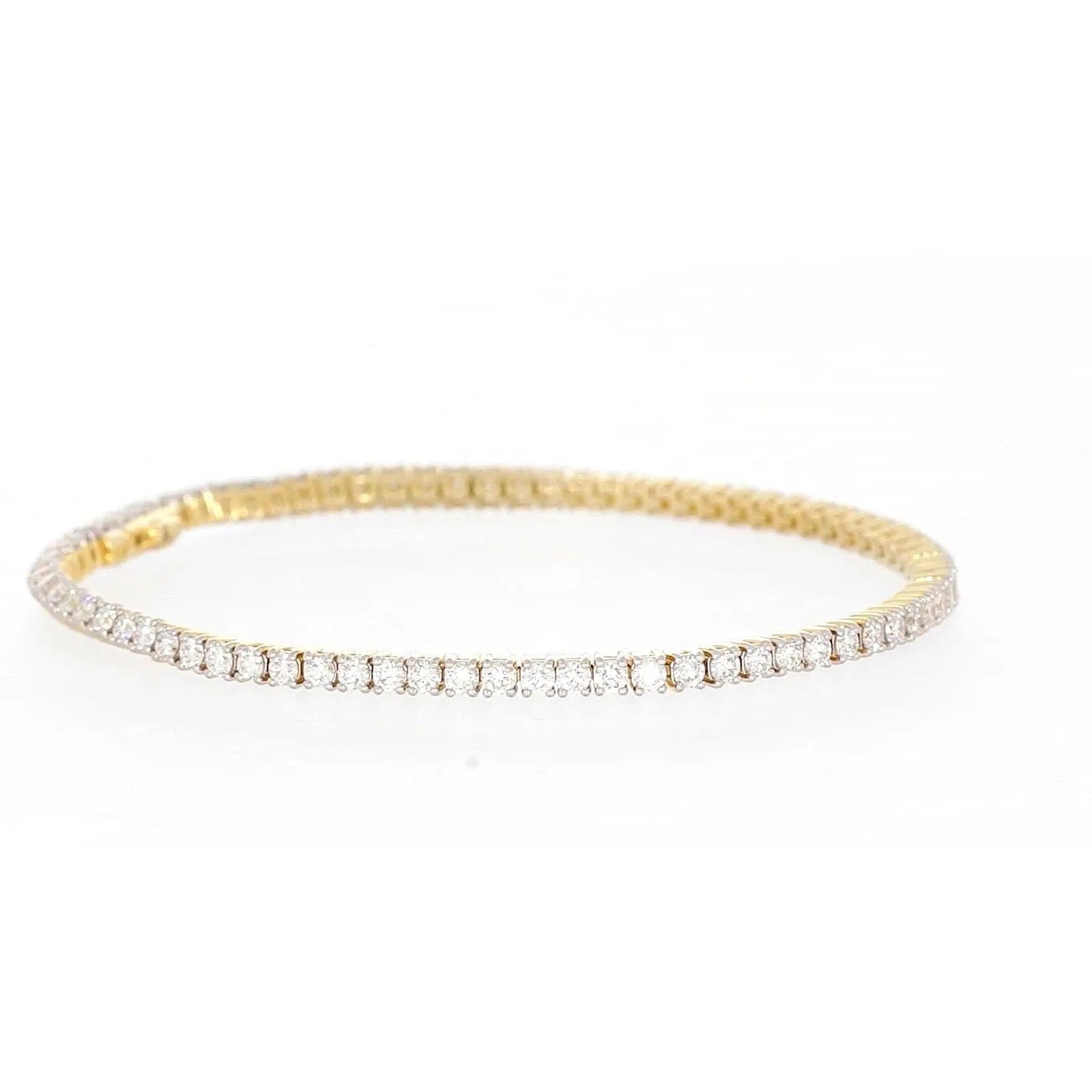 Celebration 9ct Yellow Gold Round Brilliant Cut 3 Carat tw of Lab Grown Diamonds Tennis Bracelet