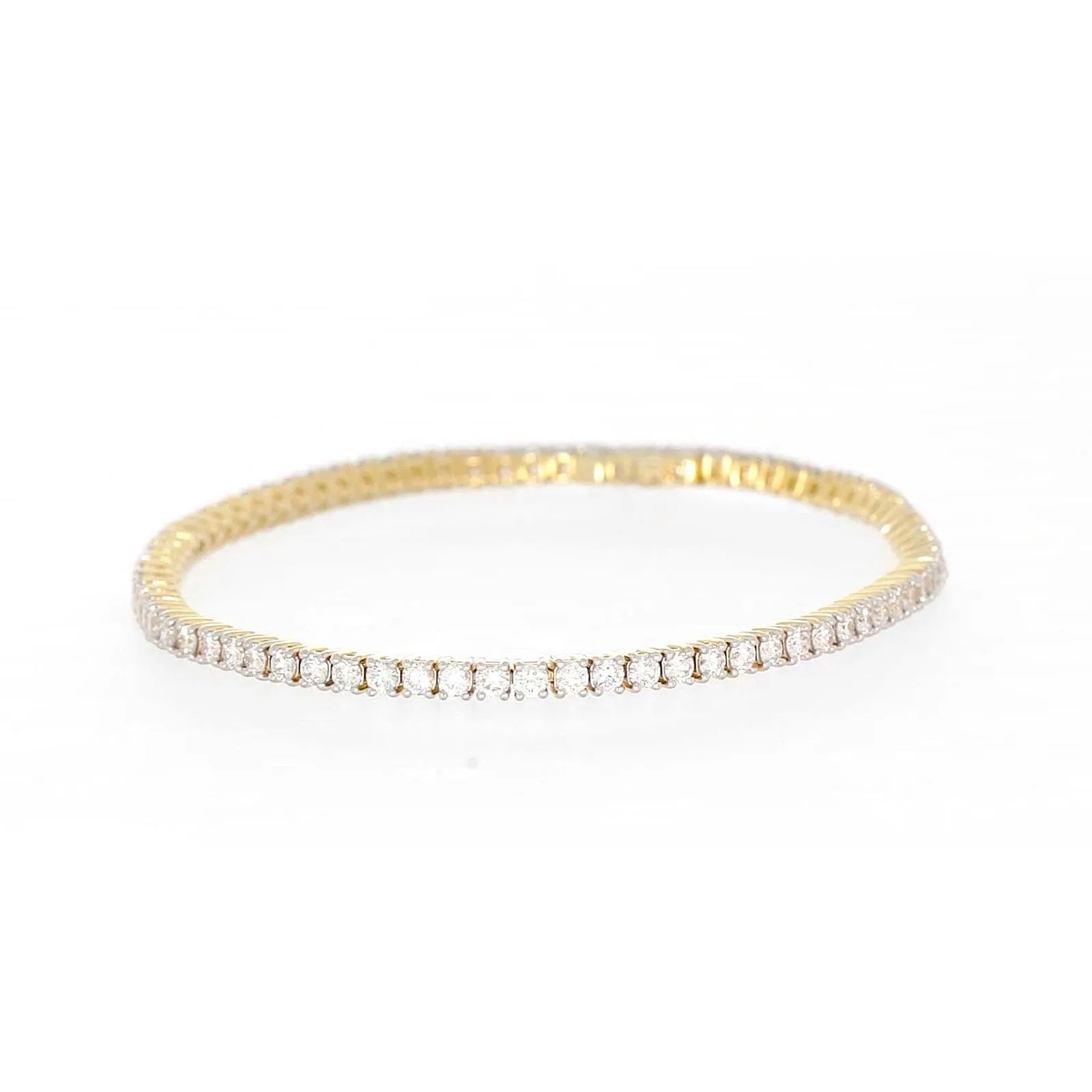 Celebration 9ct Yellow Gold Round Brilliant Cut 3 Carat tw of Lab Grown Diamonds Tennis Bracelet