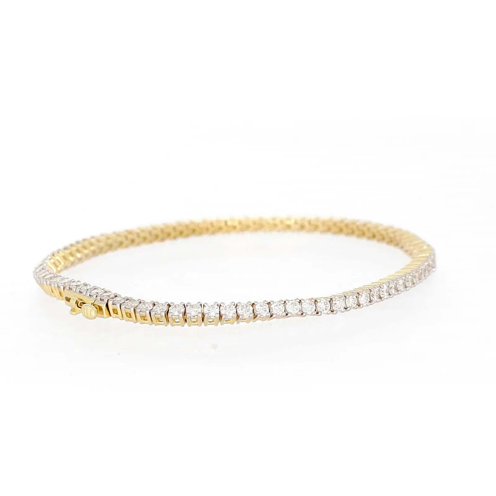 Celebration 9ct Yellow Gold Round Brilliant Cut 3 Carat tw of Lab Grown Diamonds Tennis Bracelet