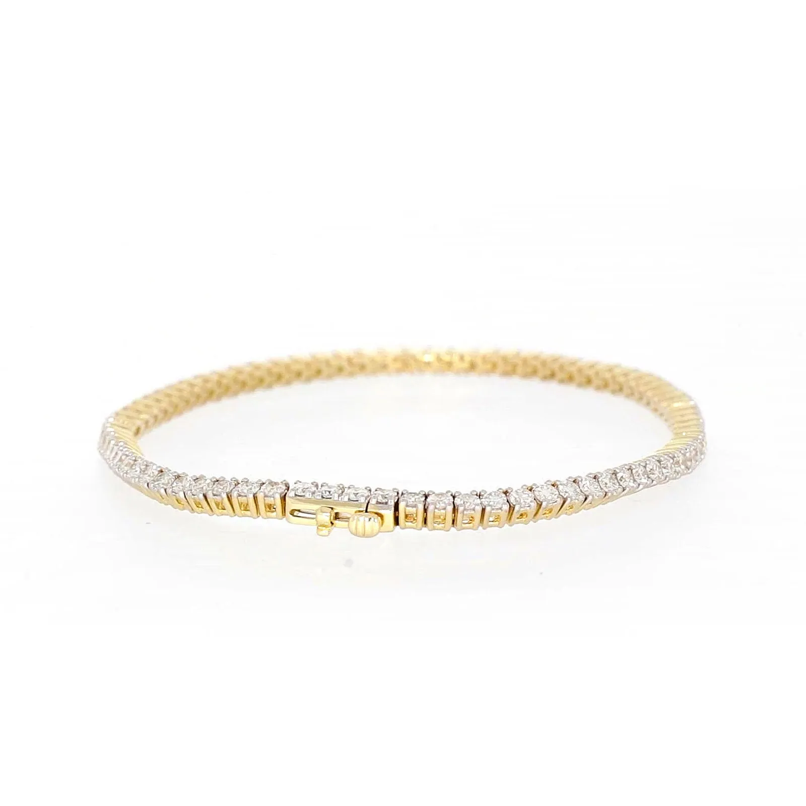 Celebration 9ct Yellow Gold Round Brilliant Cut 3 Carat tw of Lab Grown Diamonds Tennis Bracelet