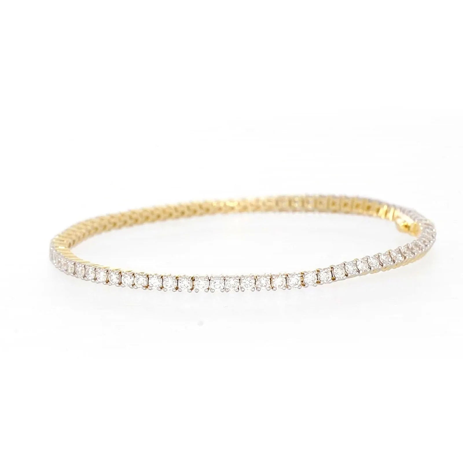 Celebration 9ct Yellow Gold Round Brilliant Cut 3 Carat tw of Lab Grown Diamonds Tennis Bracelet