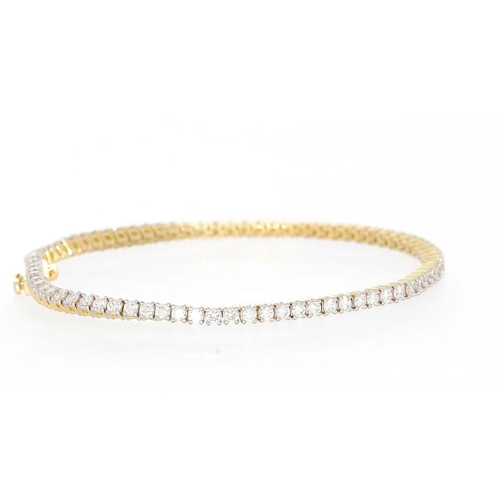 Celebration 9ct Yellow Gold Round Brilliant Cut 3 Carat tw of Lab Grown Diamonds Tennis Bracelet