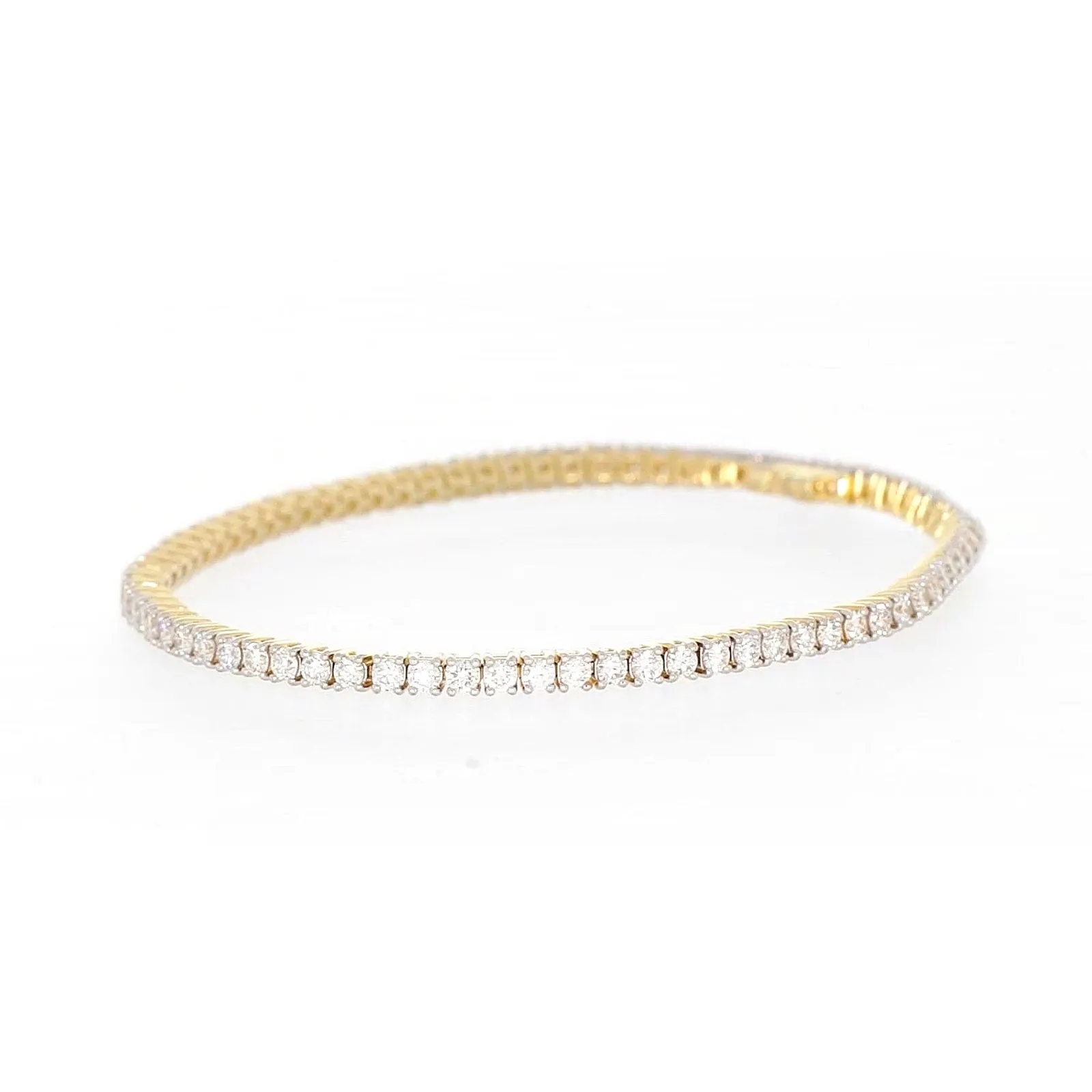 Celebration 9ct Yellow Gold Round Brilliant Cut 3 Carat tw of Lab Grown Diamonds Tennis Bracelet