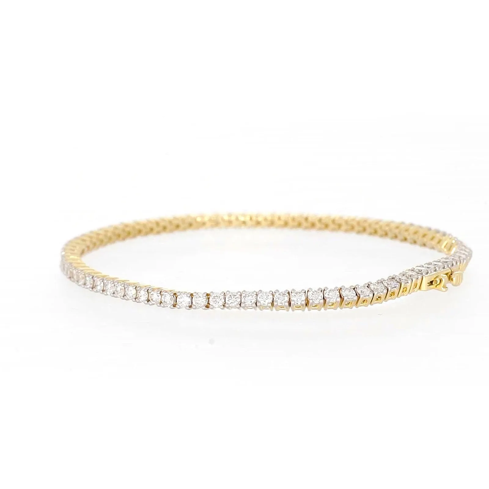 Celebration 9ct Yellow Gold Round Brilliant Cut 3 Carat tw of Lab Grown Diamonds Tennis Bracelet