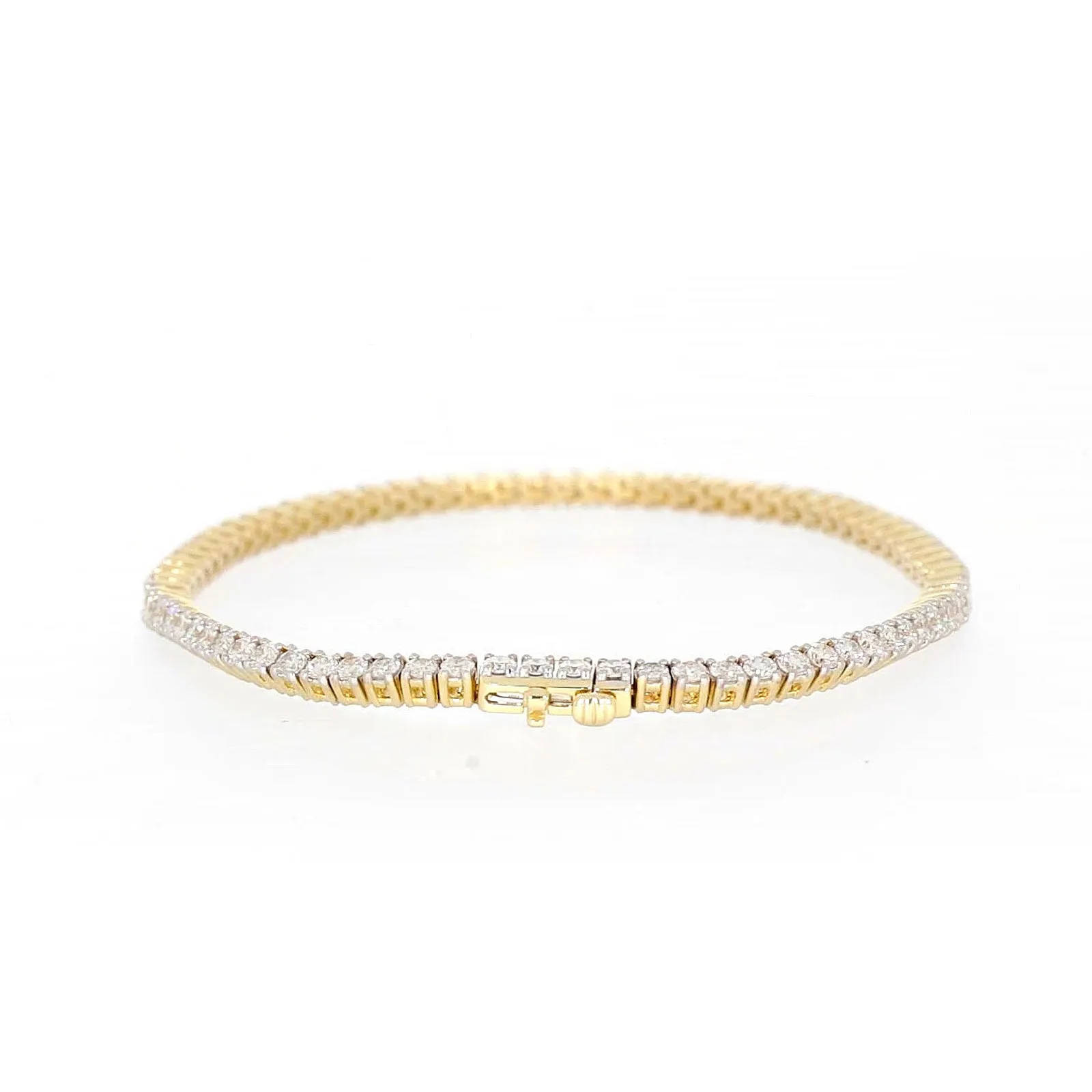 Celebration 9ct Yellow Gold Round Brilliant Cut 3 Carat tw of Lab Grown Diamonds Tennis Bracelet