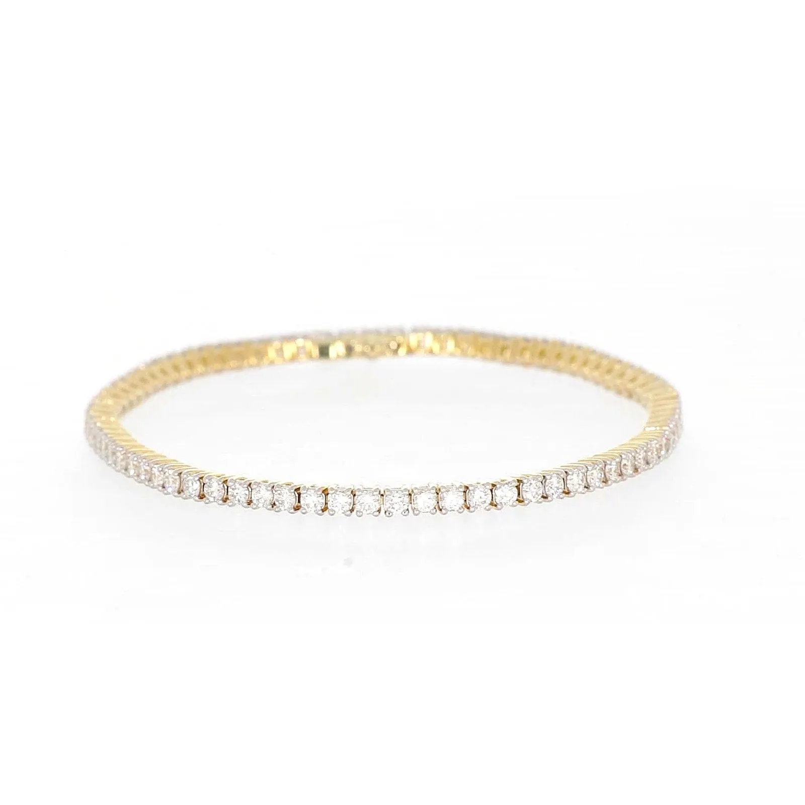 Celebration 9ct Yellow Gold Round Brilliant Cut 3 Carat tw of Lab Grown Diamonds Tennis Bracelet