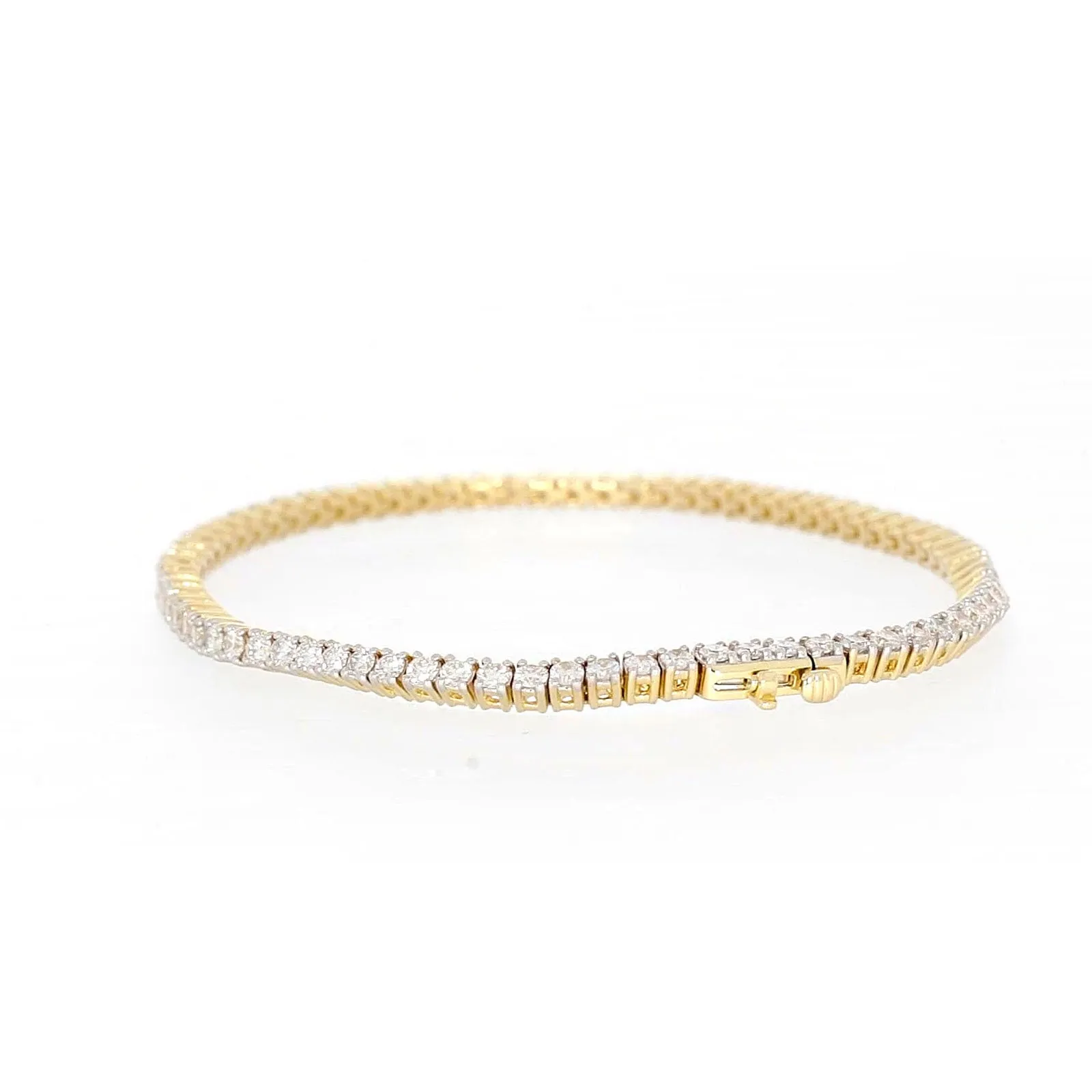 Celebration 9ct Yellow Gold Round Brilliant Cut 3 Carat tw of Lab Grown Diamonds Tennis Bracelet