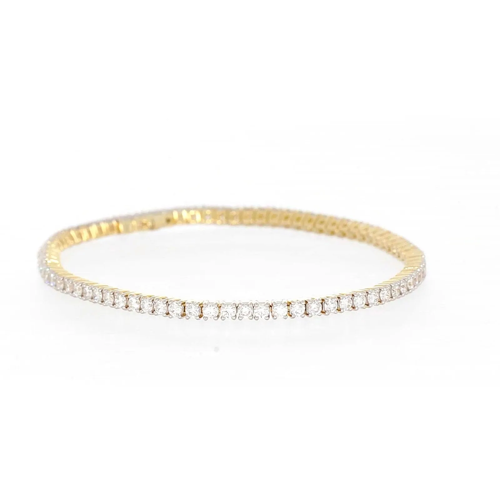 Celebration 9ct Yellow Gold Round Brilliant Cut 3 Carat tw of Lab Grown Diamonds Tennis Bracelet