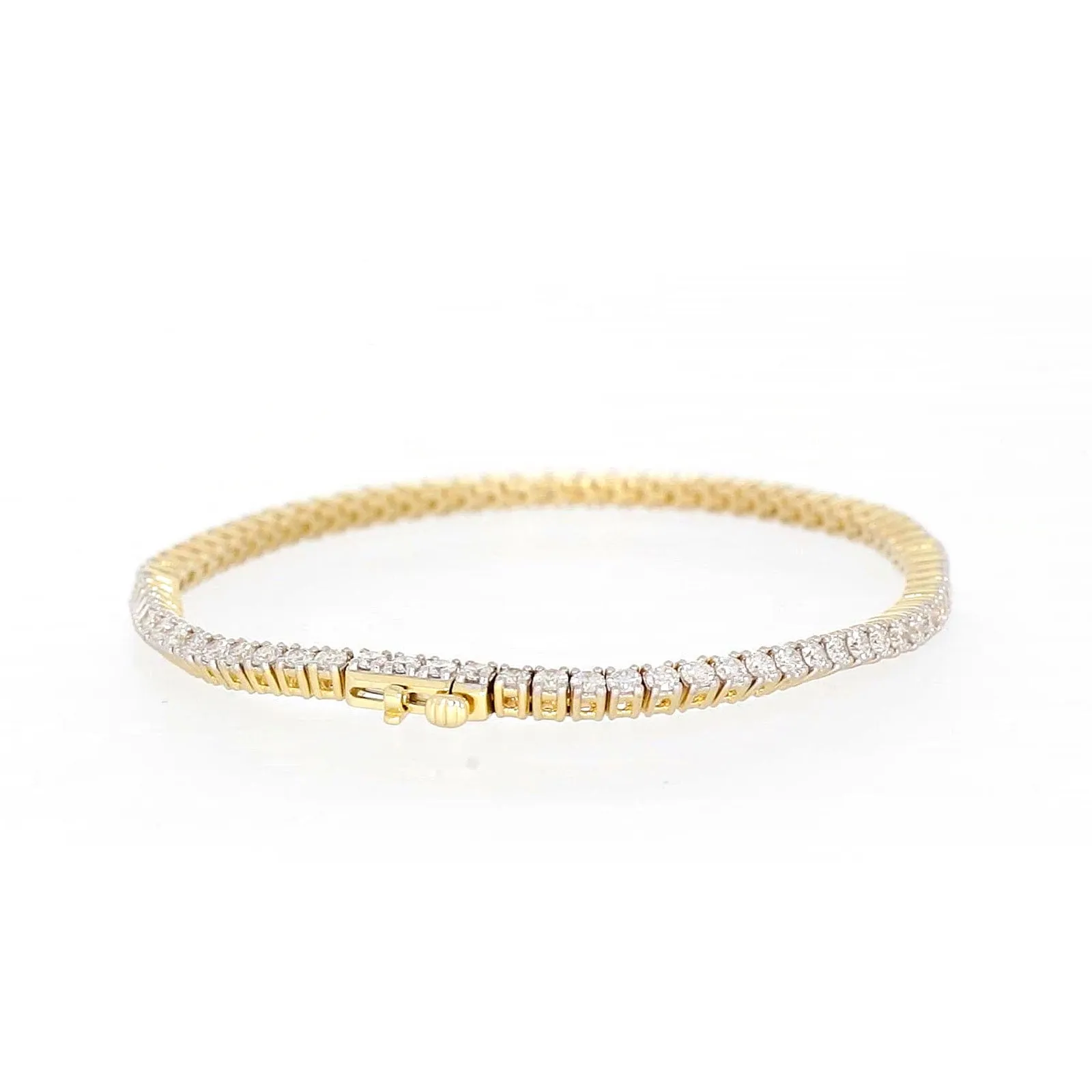 Celebration 9ct Yellow Gold Round Brilliant Cut 3 Carat tw of Lab Grown Diamonds Tennis Bracelet