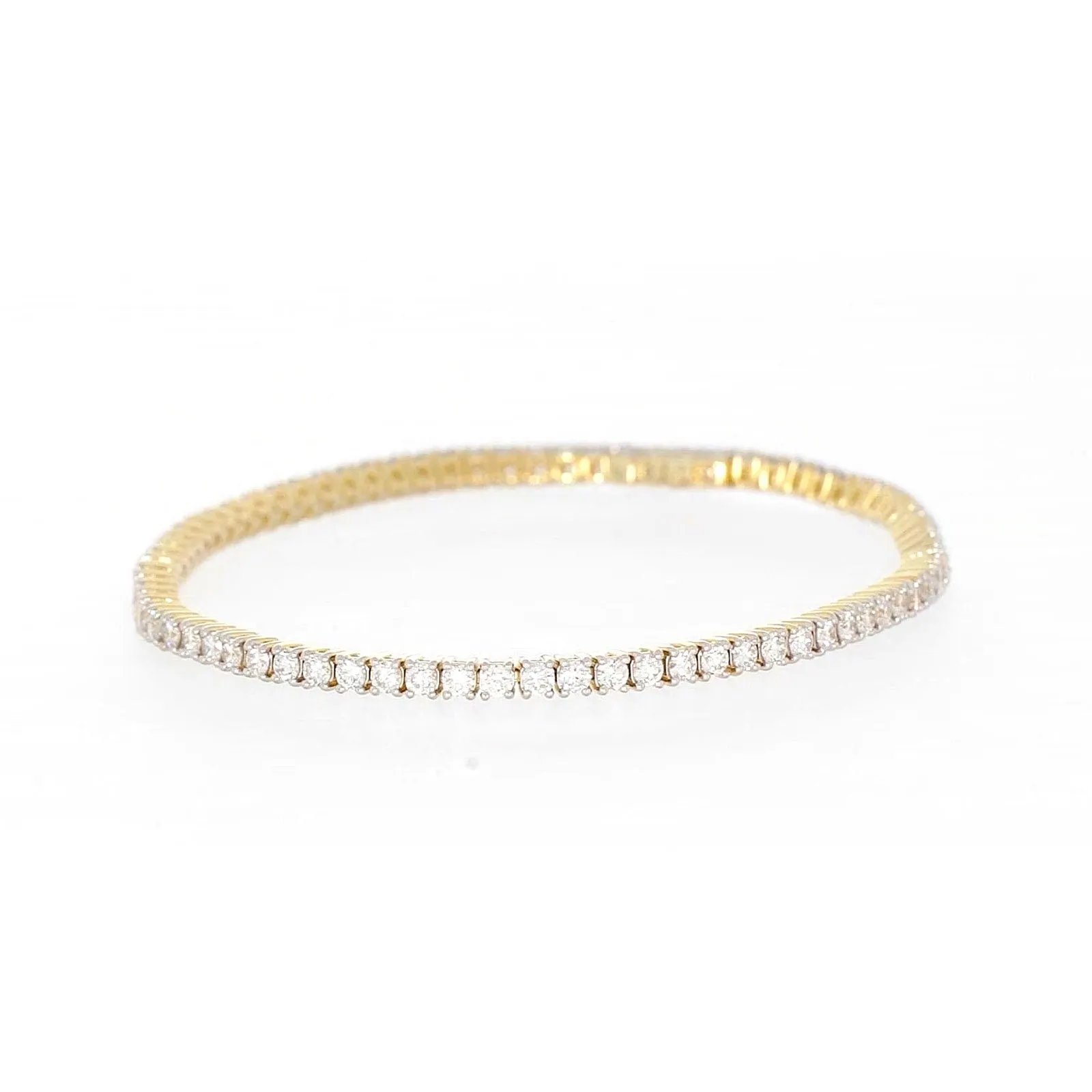 Celebration 9ct Yellow Gold Round Brilliant Cut 3 Carat tw of Lab Grown Diamonds Tennis Bracelet