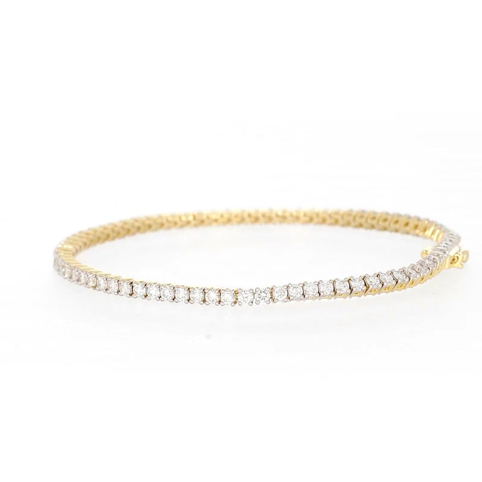 Celebration 9ct Yellow Gold Round Brilliant Cut 3 Carat tw of Lab Grown Diamonds Tennis Bracelet