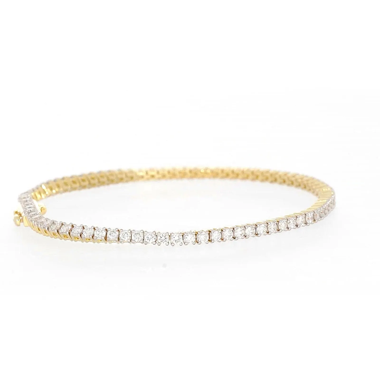 Celebration 9ct Yellow Gold Round Brilliant Cut 3 Carat tw of Lab Grown Diamonds Tennis Bracelet