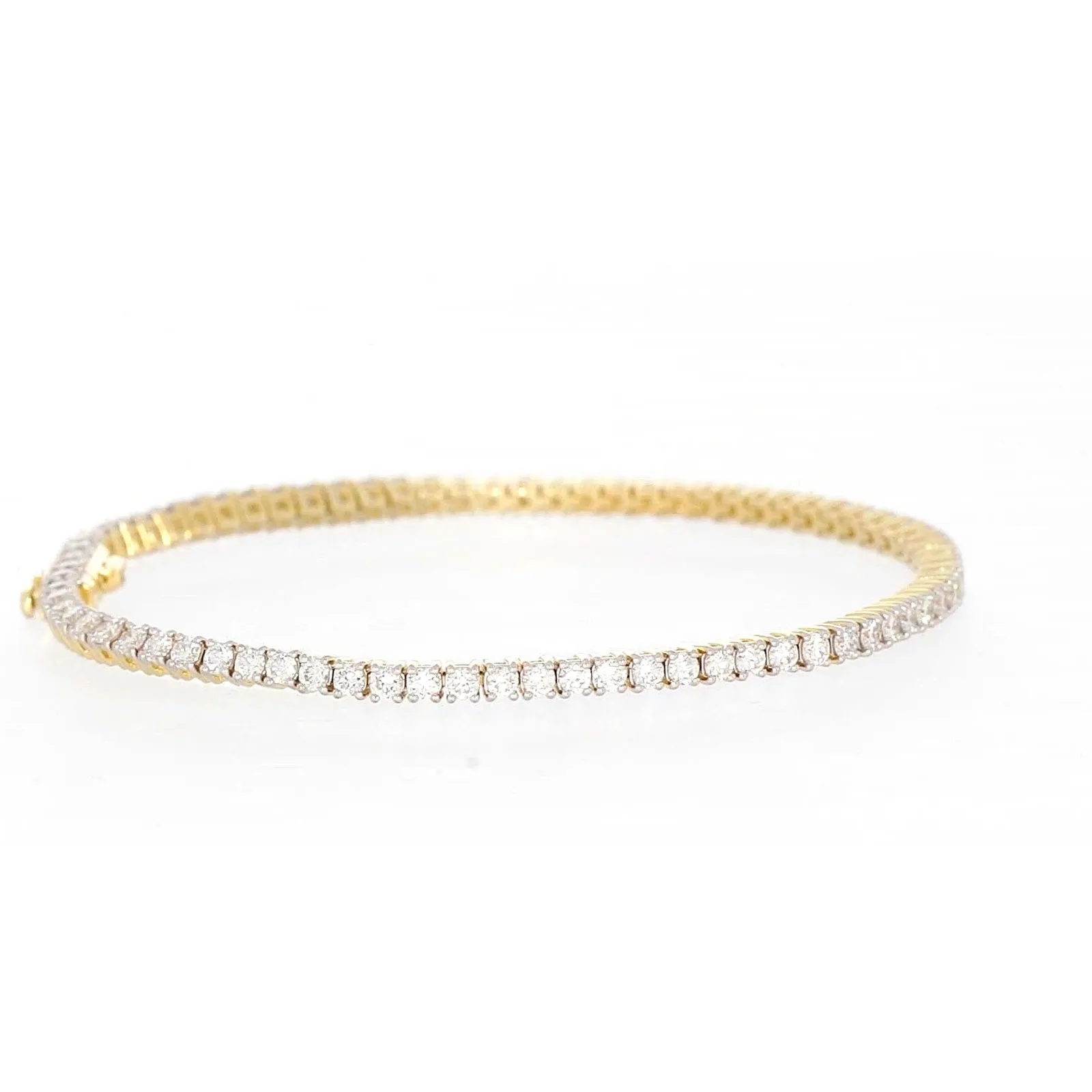 Celebration 9ct Yellow Gold Round Brilliant Cut 3 Carat tw of Lab Grown Diamonds Tennis Bracelet