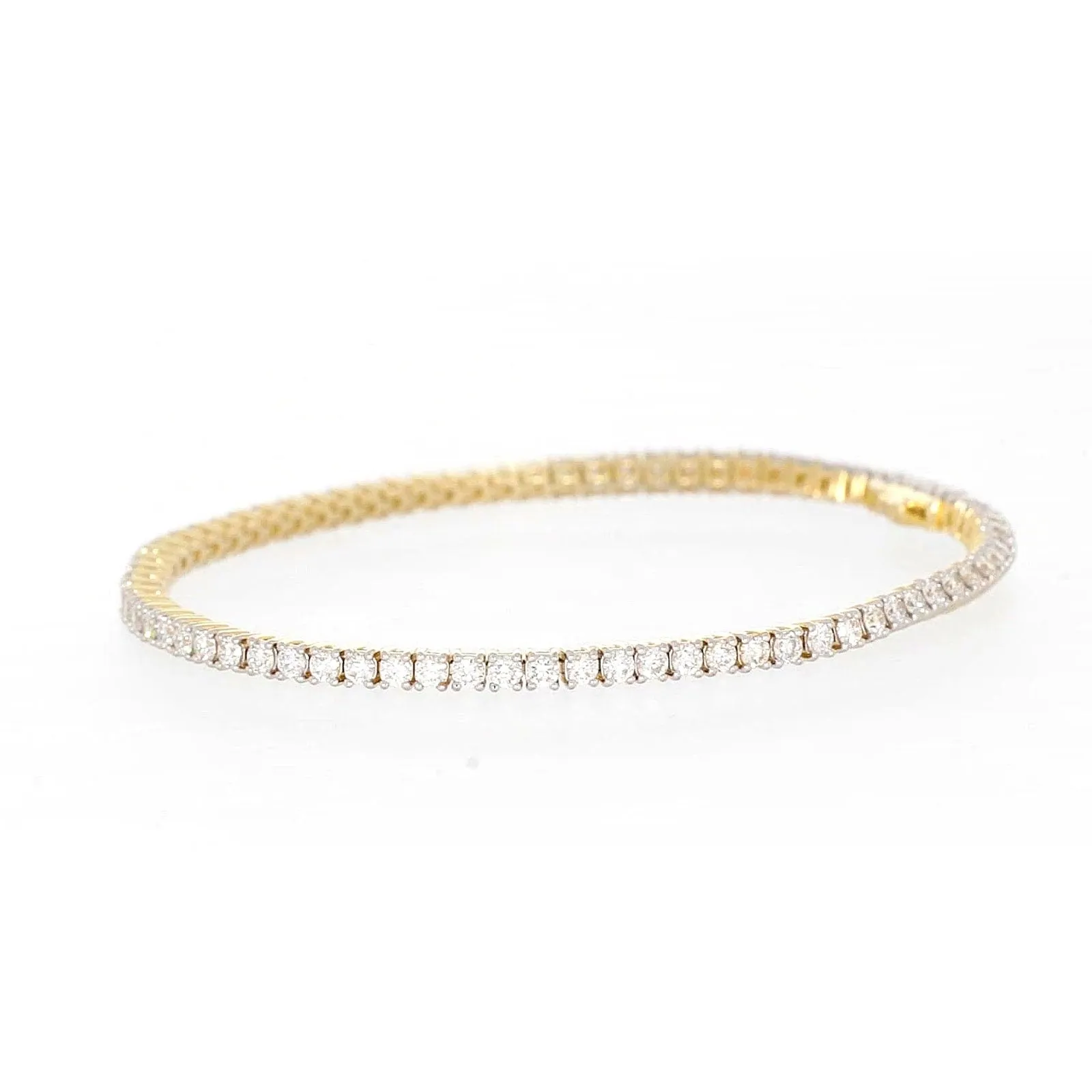 Celebration 9ct Yellow Gold Round Brilliant Cut 3 Carat tw of Lab Grown Diamonds Tennis Bracelet