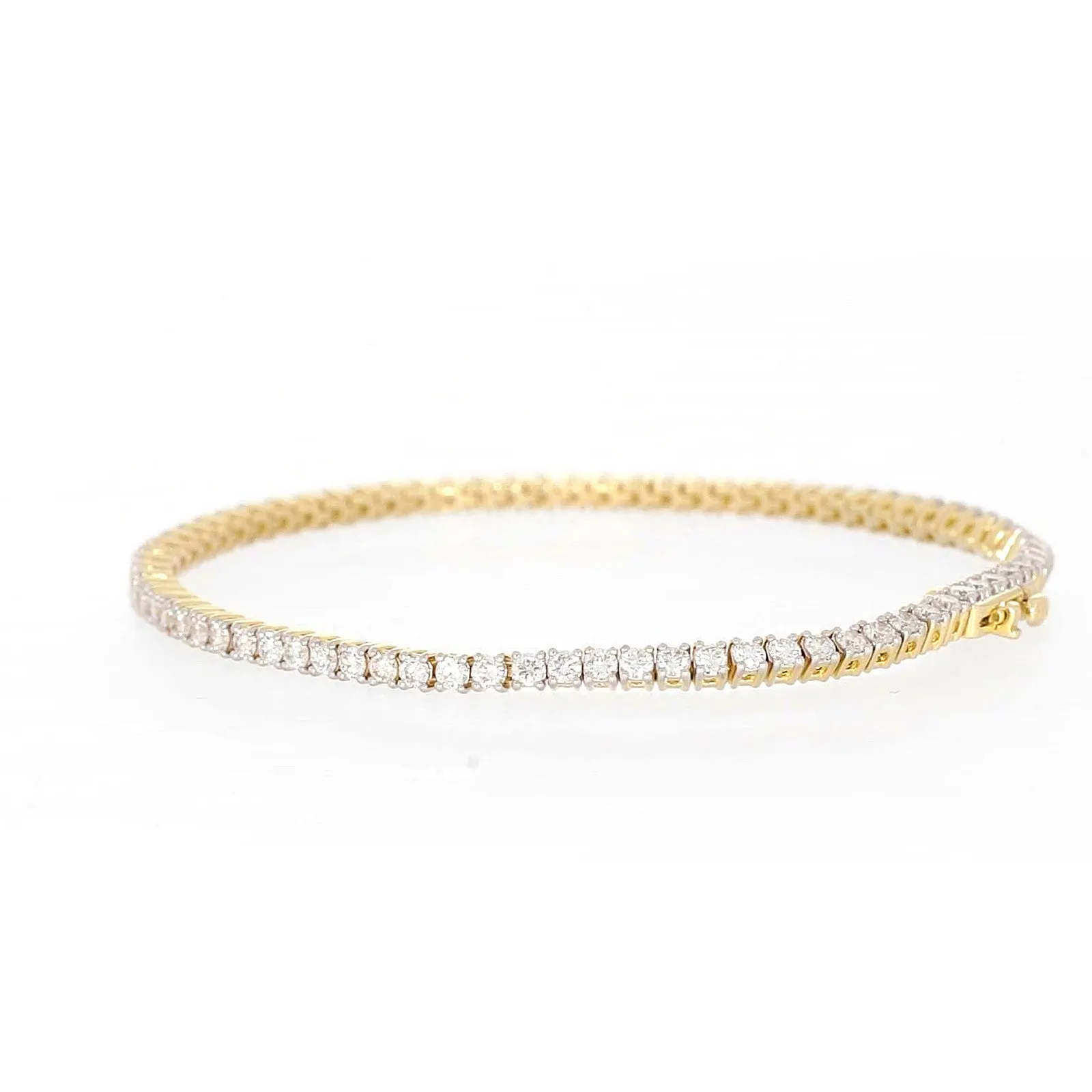 Celebration 9ct Yellow Gold Round Brilliant Cut 3 Carat tw of Lab Grown Diamonds Tennis Bracelet