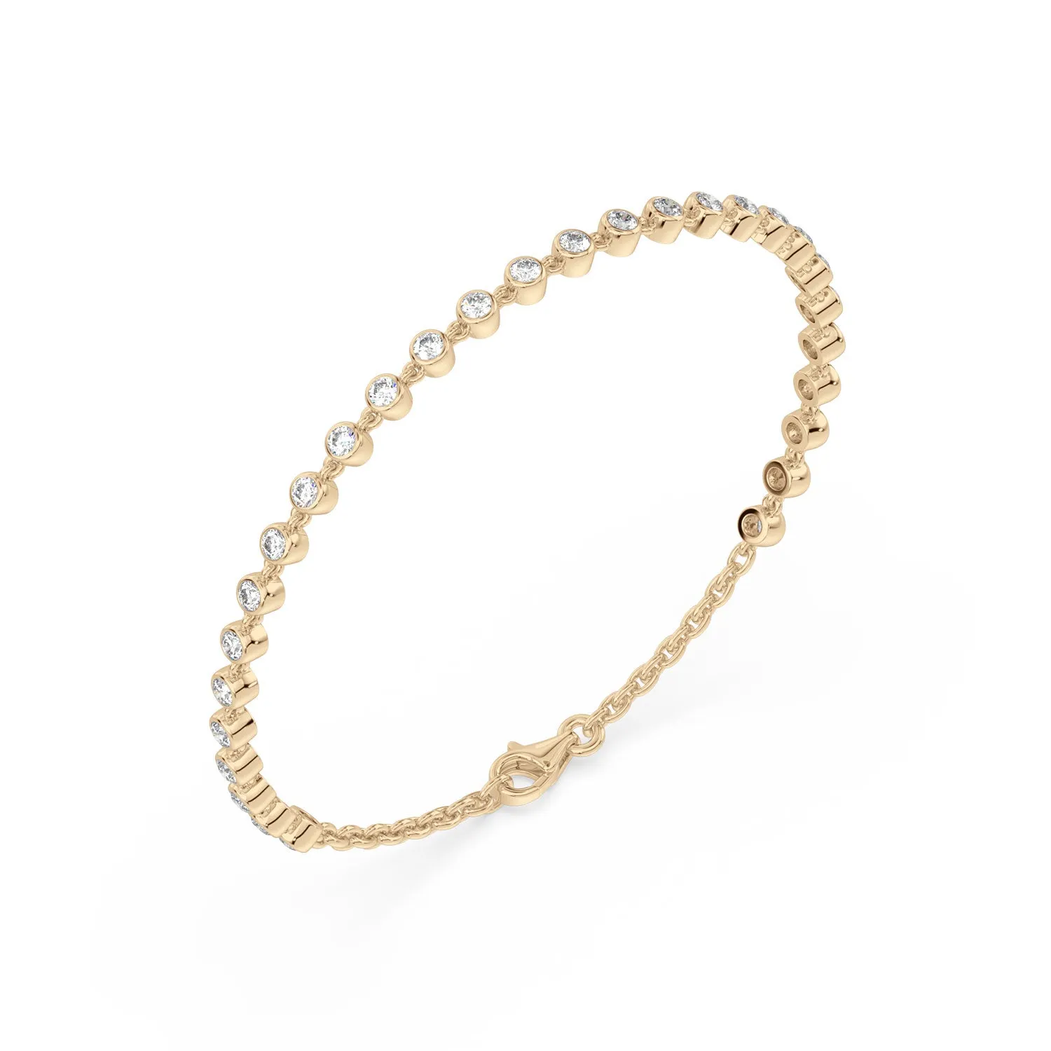 Celebration 9ct Yellow Gold Round Cut 1.50 Carat tw Lab Grown Diamonds Bracelet