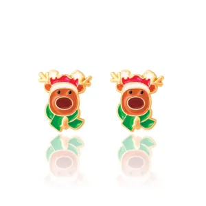 Christmas Reindeer Magic Cutie Stud Earrings