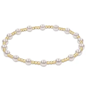 Classic Sincerity Pattern 4mm Bead Bracelet - Pearl