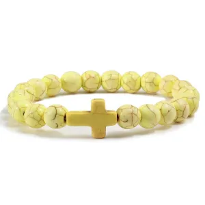 Cross Bead Bracelet <br> Yellow