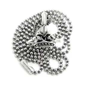 Crown Charm with 2mm Ball Chain