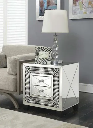 Crystal 2 Drawer Lamp Table