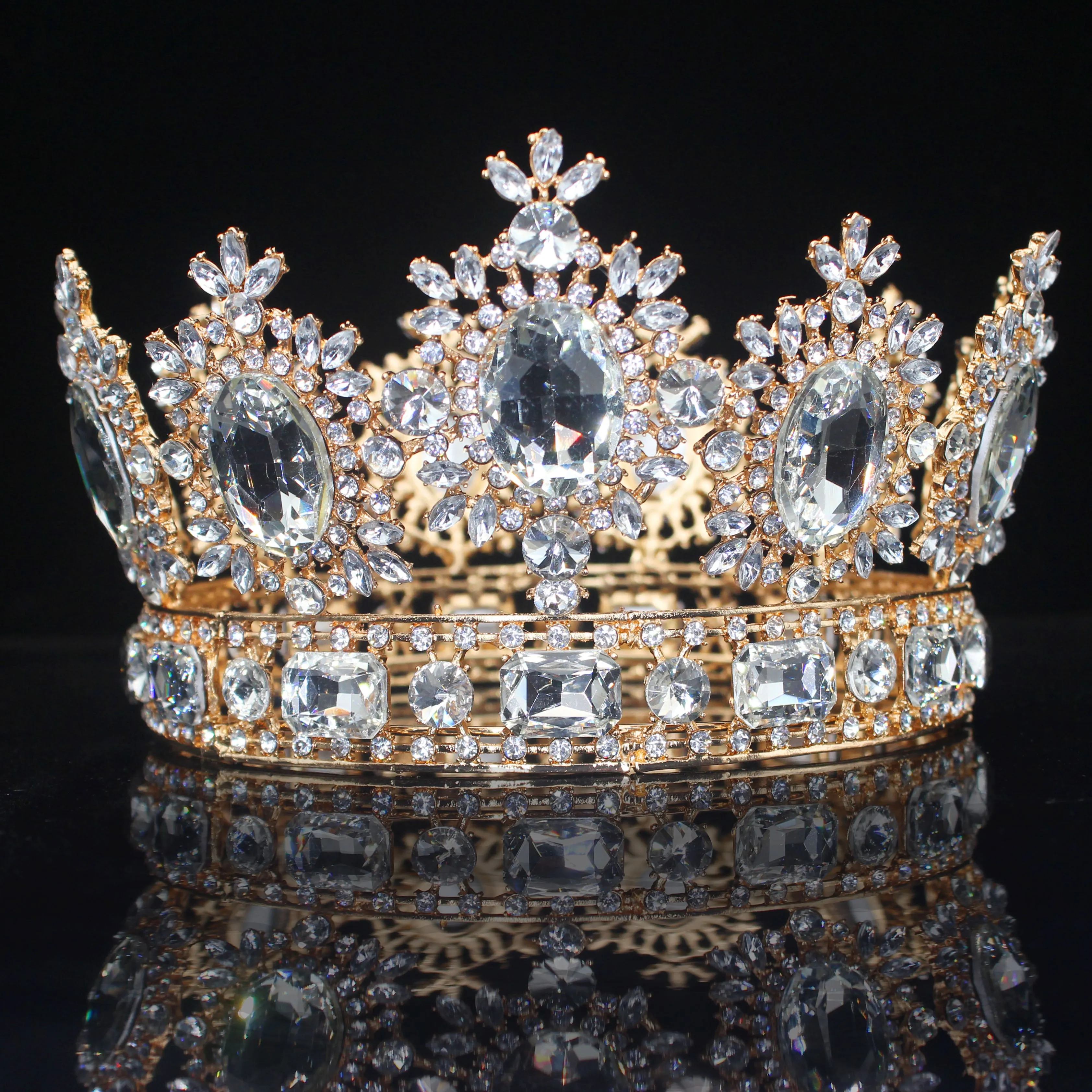 Crystal Queen Pageant Bridal Crowns in Seven Colors