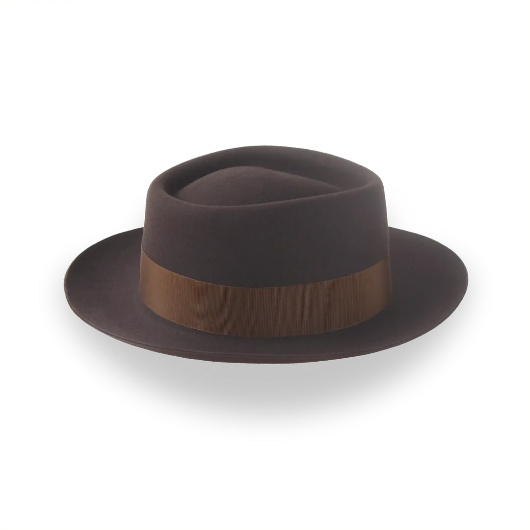 Dark Brown Diamond Crown Jazz Fedora in Smooth Fur Felt | The Roamer