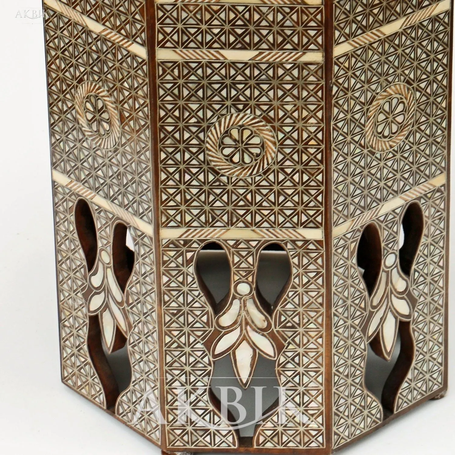 Deep Sky Jewels: Handcrafted Mother of Pearl Inlaid Side Table