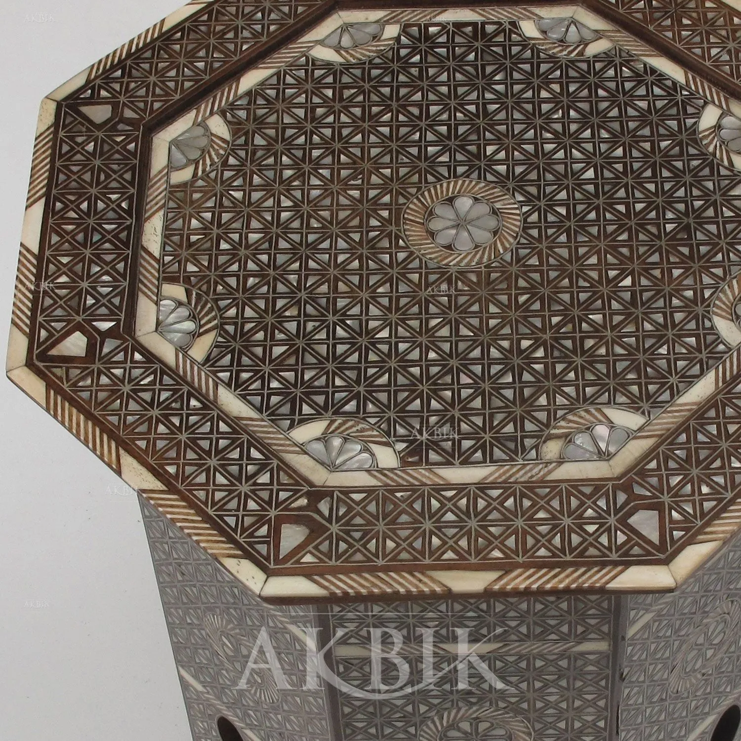 Deep Sky Jewels: Handcrafted Mother of Pearl Inlaid Side Table