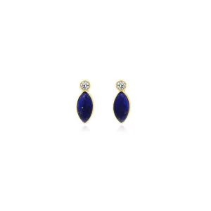 Diamond Bezel with Lapis Marquise Studs