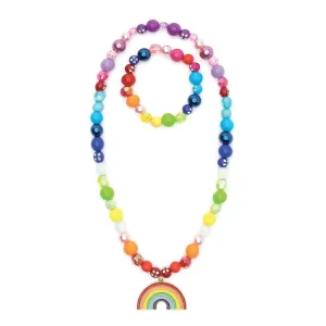 double rainbow necklace and bracelet set